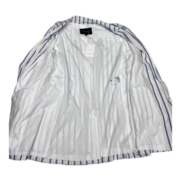 Banana Republic Boyfriend Blue Stripe Blazer Single Button Layer Work - Picture 5 of 12